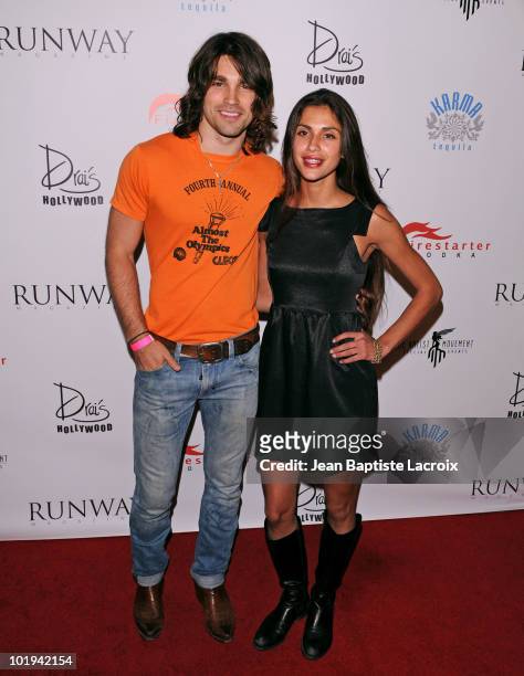 Justin Gaston and Giglianne Braga attend the Runway Magazine Summer 2010 Issue Release Party at Drai's Hollywood on June 9, 2010 in Hollywood,...
