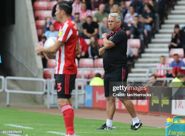Scunthorpe manager Nick Daws during the Sky Bet League One match between Sunderland and Scunthorpe United at Stadium of Light on August 19, 2018 in...
