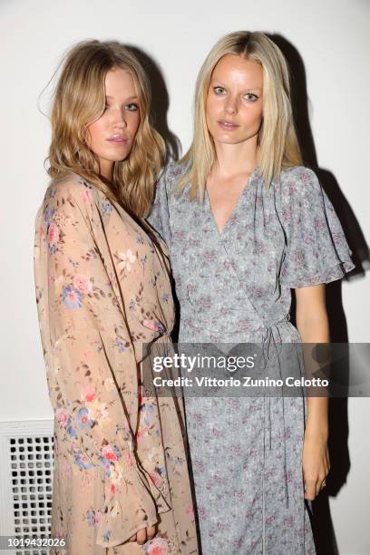 Models are seen backstage ahead of the Line of Oslo show during Oslo Runway SS19 at Bankplassen 4 on August 15, 2018 in Oslo, Norway.