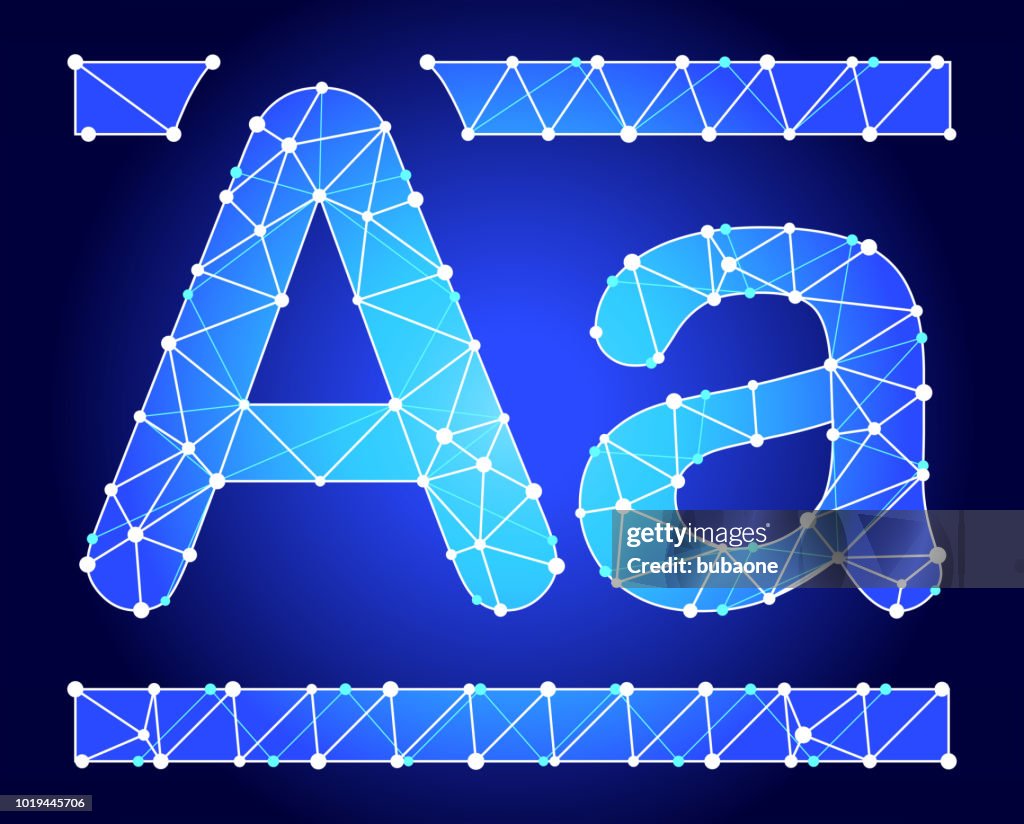 Alphabet A Blue Triangle Node Vector Pattern High-Res Vector Graphic ...