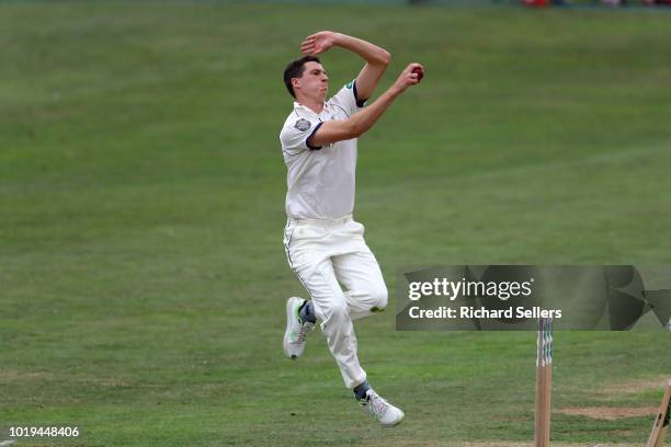 Yorkshire's Matthew Fisher bowling during day one of the Specsavers Championship Division One match between Yorkshire and Worcestershire at North...