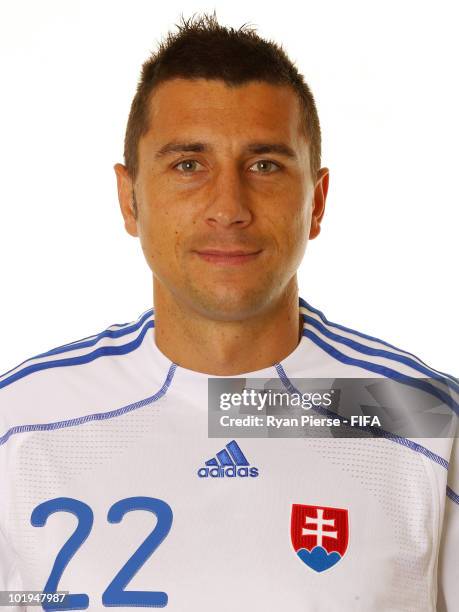 Martin Petras of Slovakia poses during the official FIFA World Cup 2010 portrait session on June 10, 2010 in Pretoria, South Africa.