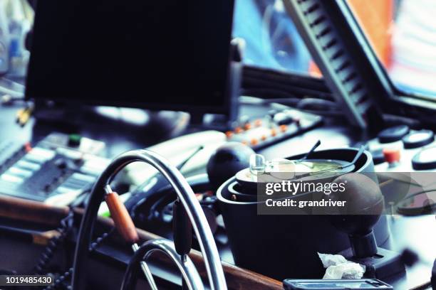 navigation gear in a commercial passenger boat - ferry wheel stock pictures, royalty-free photos & images