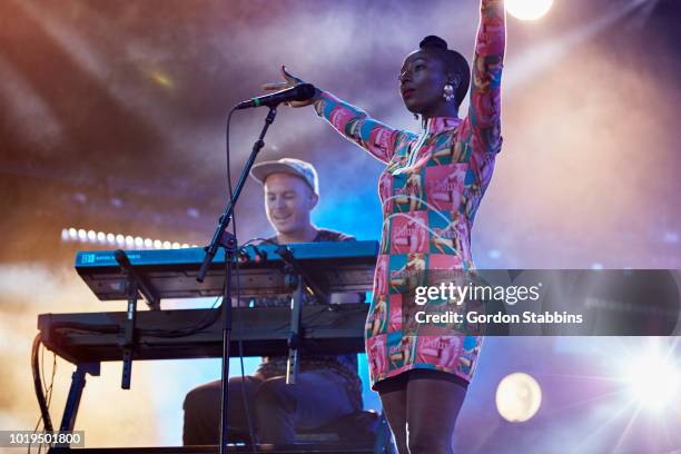 Szjerdene performs live with Bonobo at Lowlands festival 2018 on August 18, 2018 in Biddinghuizen, Netherlands.