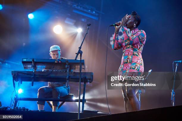 Szjerdene performs live with Bonobo at Lowlands festival 2018 on August 18, 2018 in Biddinghuizen, Netherlands.