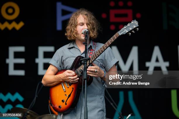 Kevin Morby performs on the Mountain stage during day 3 at Greenman Festival on August 19, 2018 in Brecon, Wales.