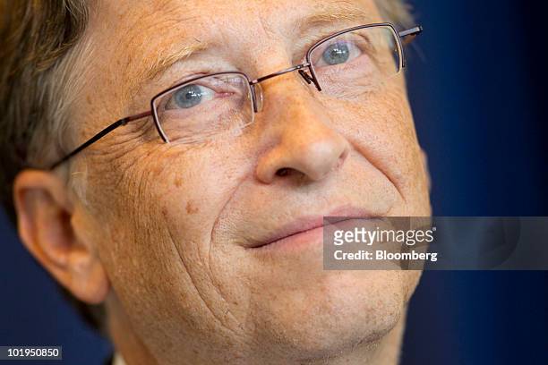 Bill Gates, founder of Microsoft Corp., listens during an American Energy Innovation Council news conference at the Newseum in Washington, D.C.,...