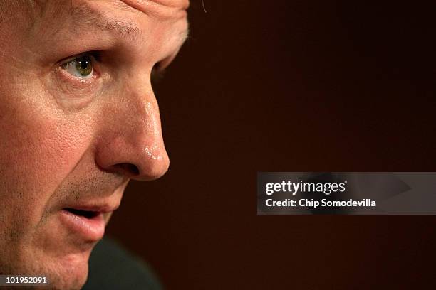 Treasury Secretary Timothy Geithner testifies before the Senate Finance Committee on Capitol Hill June 10, 2010 in Washington, DC. Geithner testified...