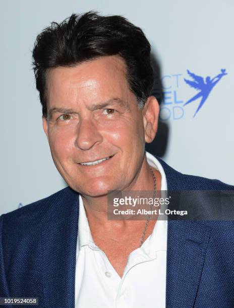 Actor Charlie Sheen arrives for Project Angel Food's 28th Annual Angel Awards held at Project Angel Food on August 18, 2018 in Los Angeles,...