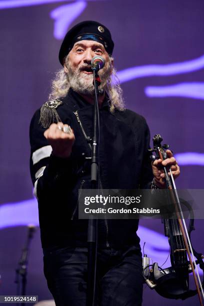 Sergey Ryabtsev of Gogol Bordello performs live at Lowlands festival 2018 on August 18, 2018 in Biddinghuizen, Netherlands.