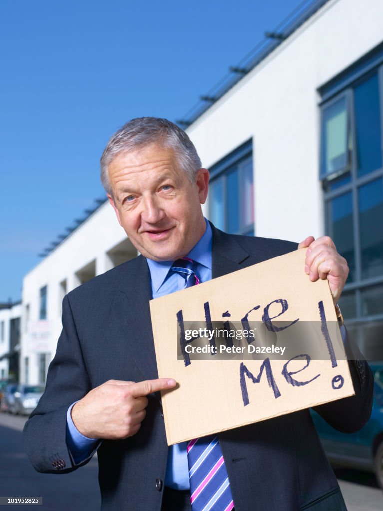 Senior business man looking for work