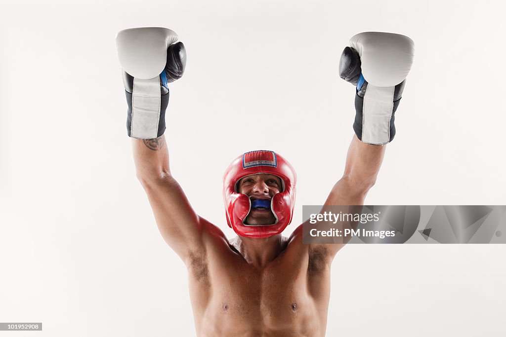 Triumphant boxer