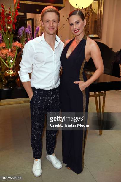Timur Bartels and Daniela Dany Michalski attend the GGH EAGLES Charity Hauptstadt Cup Gala evening at Hotel de Rome on August 19, 2018 in Berlin,...