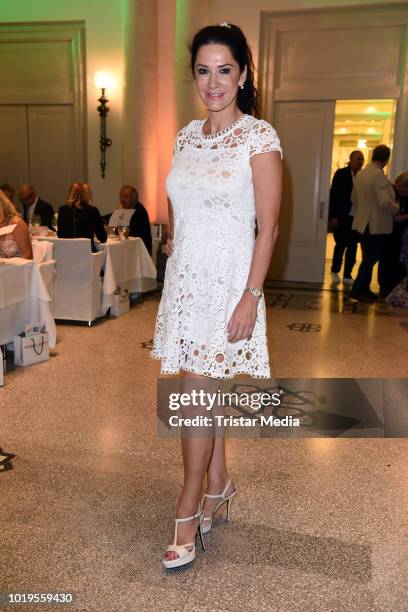 Mariella Ahrens attends the GGH EAGLES Charity Hauptstadt Cup Gala evening at Hotel de Rome on August 19, 2018 in Berlin, Germany.