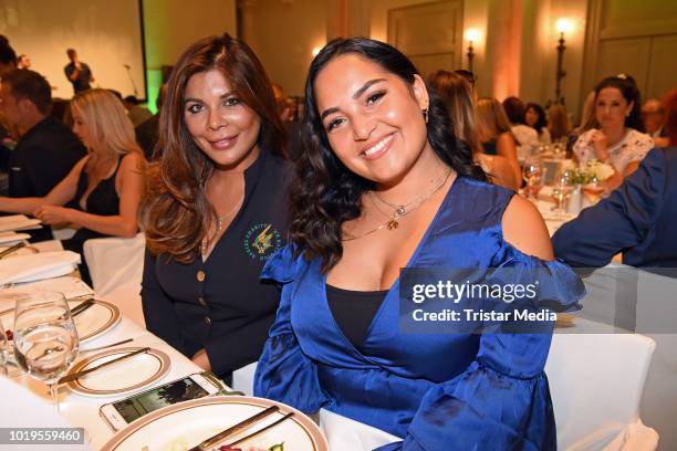 Indira Weis and Bahar Kizil attend the GGH EAGLES Charity Hauptstadt Cup Gala evening at Hotel de Rome on August 19, 2018 in Berlin, Germany.