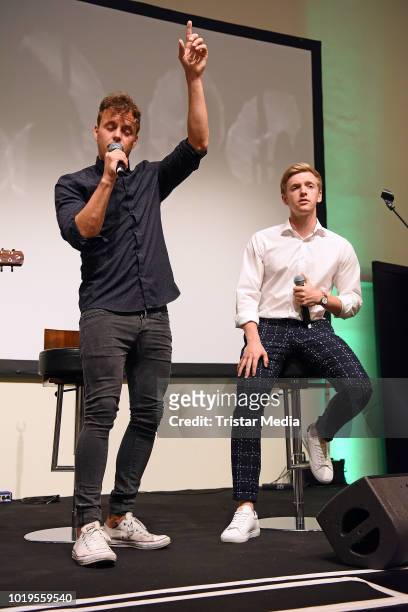Alexander Knappe and Timur Bartels perform the GGH EAGLES Charity Hauptstadt Cup Gala evening at Hotel de Rome on August 19, 2018 in Berlin, Germany.