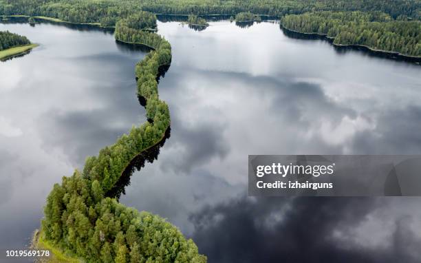 flygfoto till liesjarvi nationalpark, finland - lake finland bildbanksfoton och bilder