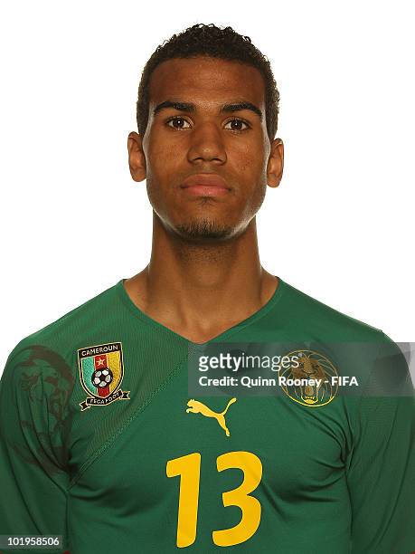 Eric Choupo Moting of Cameroon poses during the official FIFA World Cup 2010 portrait session on June 10, 2010 in Durban, South Africa.