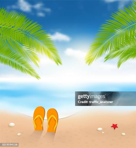 beach - sandals stock illustrations