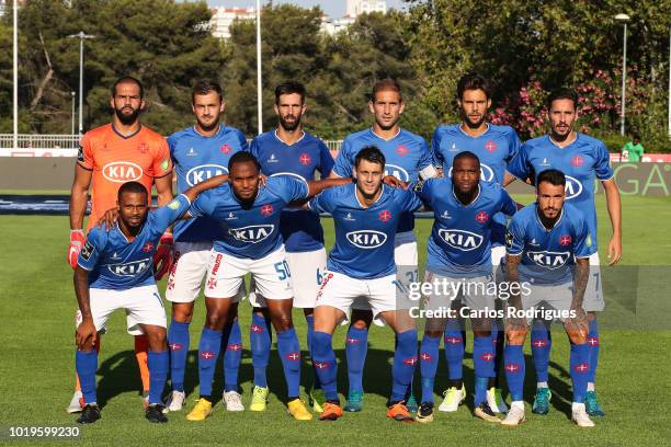 Belenenses SAD initial team during the Liga NOS match between Belenenses SAD and FC Porto at Estadio do Jamor on August 19, 2018 in Lisbon, Portugal.