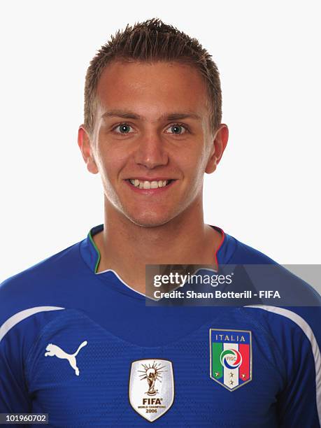 Domenico Criscito of Italy poses during the official FIFA World Cup 2010 portrait session on June 10, 2010 in Pretoria, South Africa.