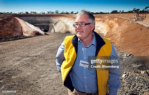 Craig Oliver, finance director of Western Areas NL, stands at the entrance to the Flying Fox underground mine in the Spotted Quoll area of Western...