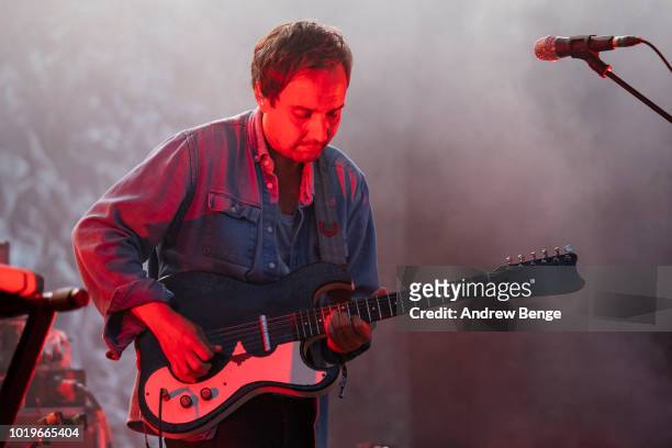 Daniel Rossen of Grizzly Bear performs on the Mountain stage during day 3 at Greenman Festival on August 19, 2018 in Brecon, Wales.