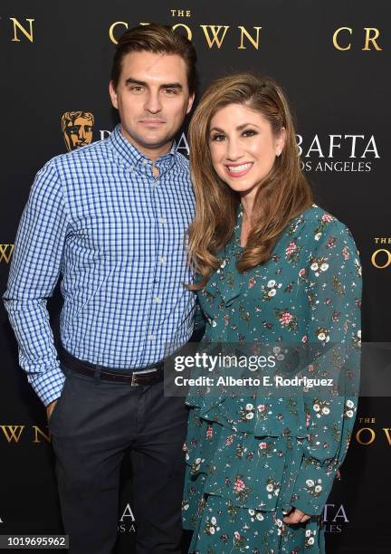 Sandy Shenkman and actress Denah Angel attend the BAFTALA Summer Garden Party at The British Residence on August 19, 2018 in Los Angeles, California.