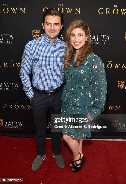 Sandy Shenkman and actress Denah Angel attend the BAFTALA Summer Garden Party at The British Residence on August 19, 2018 in Los Angeles, California.