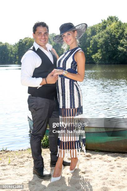 Silva Gonzales and his partner Stefanie Schanzleh during the Audi Ascot Race Day 2018 on August 19, 2018 in Hanover, Germany.