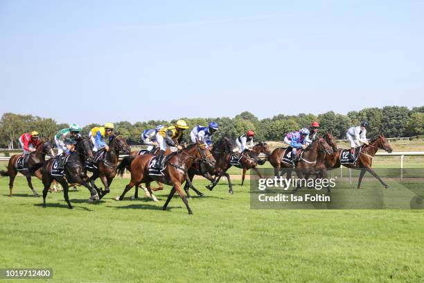 Horse race during the Audi Ascot Race Day 2018 on August 19, 2018 in Hanover, Germany.