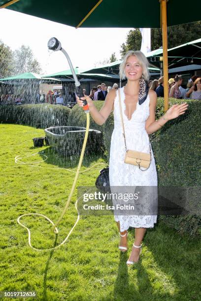 Model and influencer Louisa Mazzurana during the Audi Ascot Race Day 2018 on August 19, 2018 in Hanover, Germany.