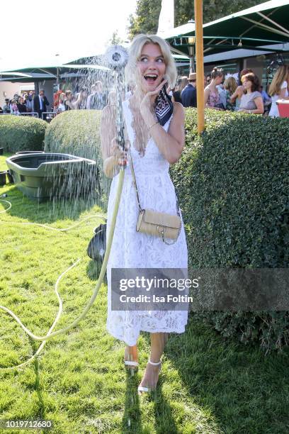Model and influencer Louisa Mazzurana during the Audi Ascot Race Day 2018 on August 19, 2018 in Hanover, Germany.