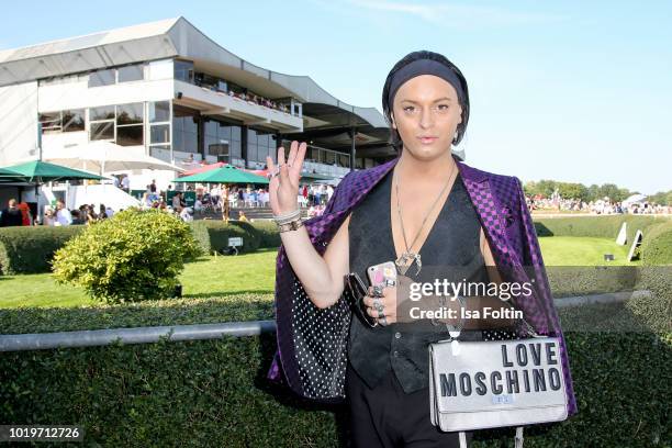 German presenter Julian F. M. Stoeckel during the Audi Ascot Race Day 2018 on August 19, 2018 in Hanover, Germany.