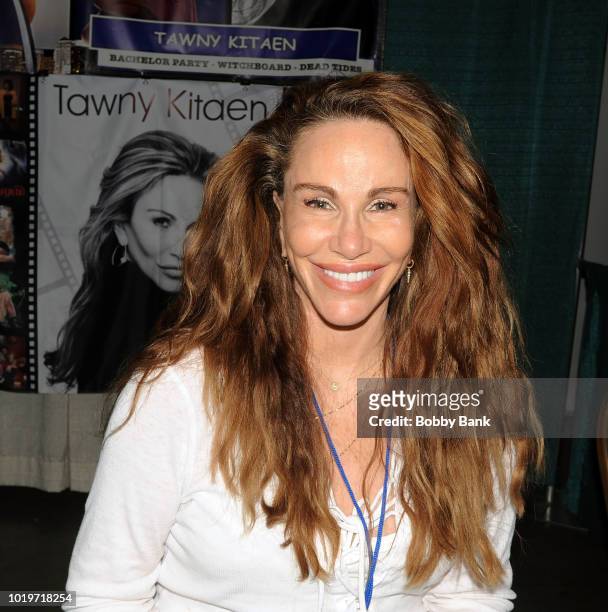 Tawny Kitaen attends the 2018 STL Pop Culture Con at St Charles Convention Center on August 19, 2018 in St Charles, Missouri.
