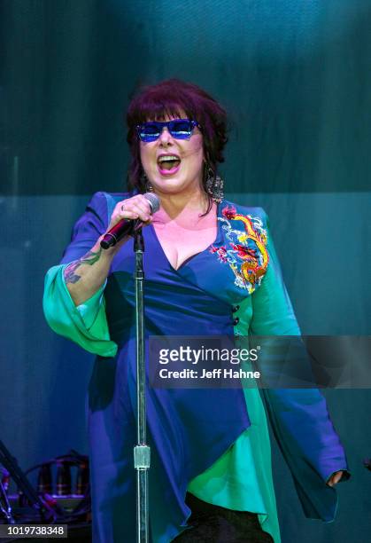 Singer Ann Wilson performs at PNC Music Pavilion on August 19, 2018 in Charlotte, North Carolina.