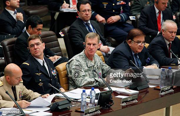 Gen. Stanley McChrystal, the commander of the NATO and U.S. Forces in Afghanistan attends in the NAC meeting with non-NATO ISAF Contributers on June...