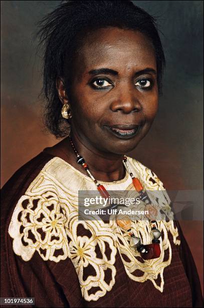 Senegalese writer Aminata Sow Fall during portrait session held on march 28, 2001 in Paris, France.