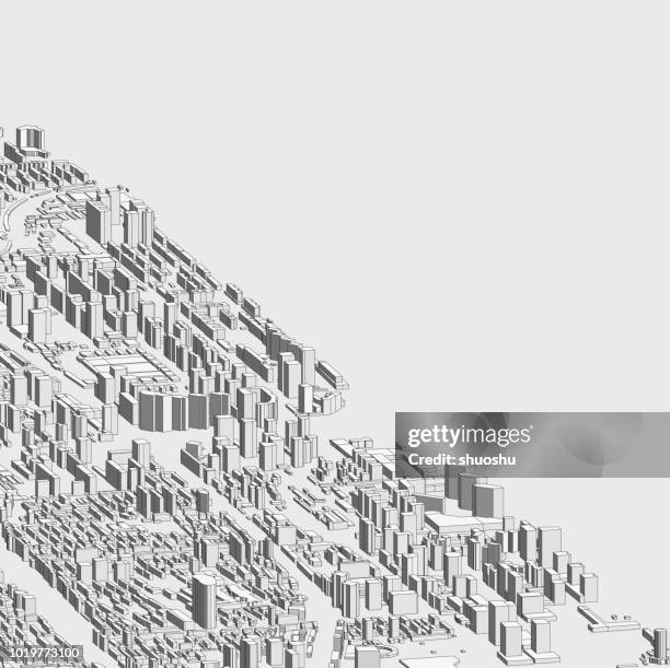 vector of 3d city building structure model - architect model stock illustrations