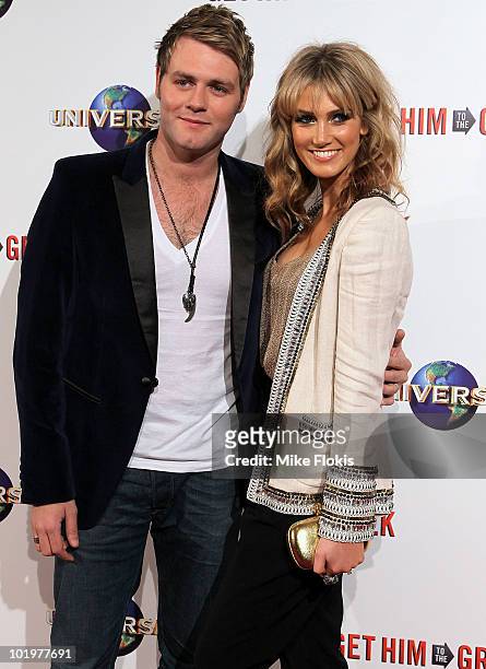 Singer Brian McFadden and Delta Goodrem arrive at the premiere of "Get Him To The Greek" at Event Cinemas George Street on June 11, 2010 in Sydney,...