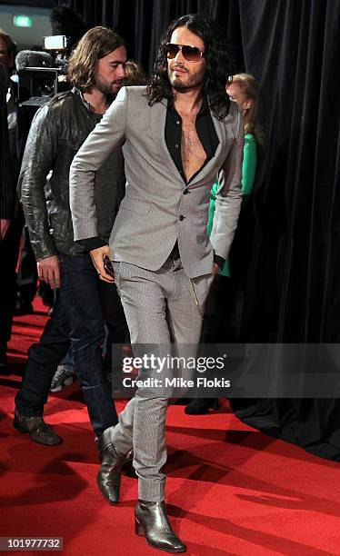 Russell Brand arrives at the premiere of "Get Him To The Greek" at Event Cinemas George Street on June 11, 2010 in Sydney, Australia.