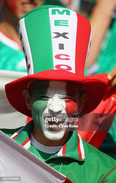 Mexican fan enjoys the atmosphere at the Opening Ceremony ahead of the 2010 FIFA World Cup South Africa Group A match between South Africa and Mexico...