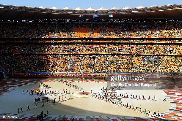 General view of atmosphere during the Opening Ceremony ahead of the 2010 FIFA World Cup South Africa Group A match between South Africa and Mexico at...