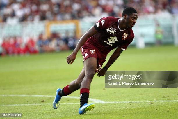 Ola Aina of Torino FC in action during the Serie A football match between Torino Fc and As Roma.