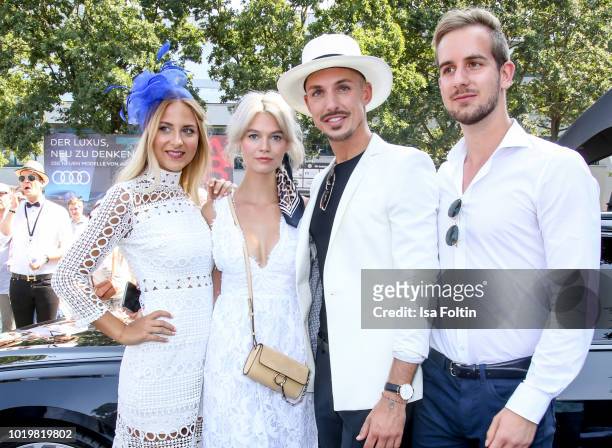 Influencer Jessica Henze, model and influencer Louisa Mazzurana, German presenter and dancer Oliver Tienken and influencer Johnny Foertsch during the...