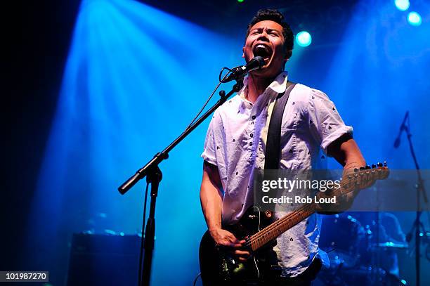 Dougy Mandagi from Temper Trap performs during the 2010 Bonnaroo Music and Arts Festival - Day 1 on June 10, 2010 in Manchester, Tennessee.