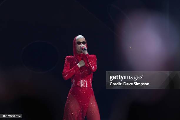 Katy Perry performs at Spark Arena on August 20, 2018 in Auckland, New Zealand.