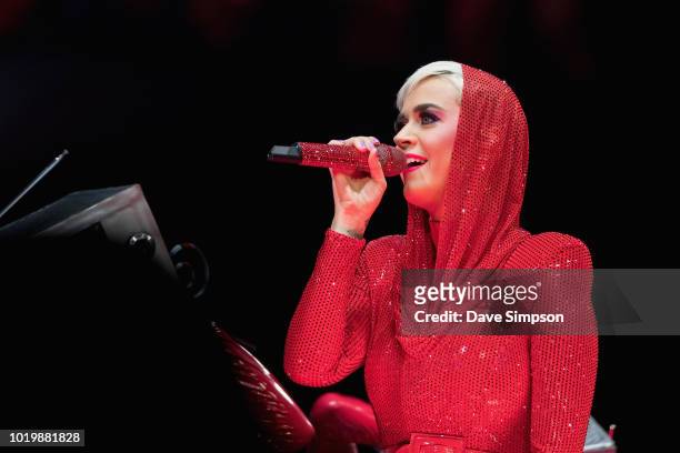 Katy Perry performs at Spark Arena on August 20, 2018 in Auckland, New Zealand.