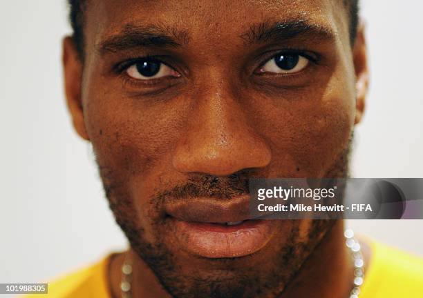 Didier Drogba of Ivory Coast poses for a portrait during the 2010 FIFA World Cup on June 11, 2010 in Vanderbijlpark, South Africa.