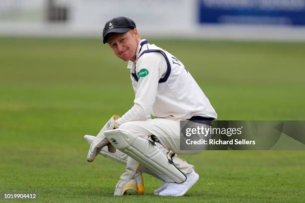 Yorkshire's Jonathan Tattersall looks frustrated during day two of the Specsavers Championship Division One match between Yorkshire and...